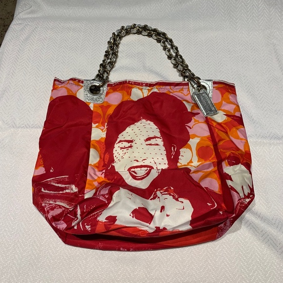 Coach Beach Bag/Tote, Multicolour (Red, Orange, Pink, White) - Picture 1 of 5